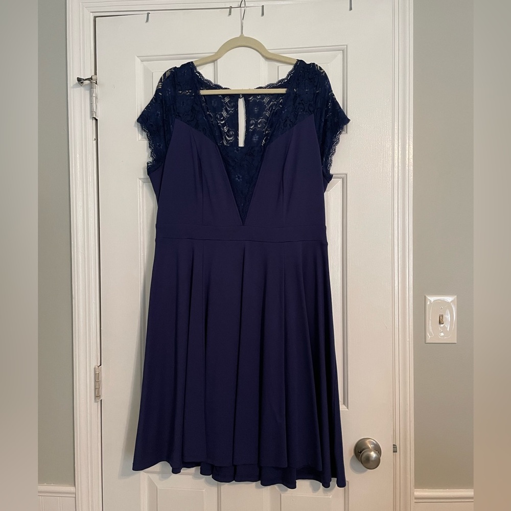 Navy Cocktail Dress - Size 16 - Torrid